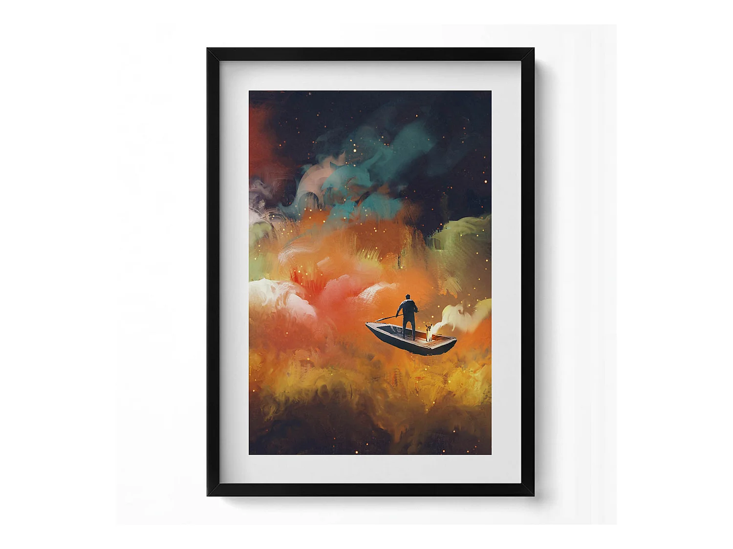Tableau décoratif avec cadre noir, Une idée abstraite de la vie adulte 50 x 70 cm– Parfait pour le salon ou la chambre
