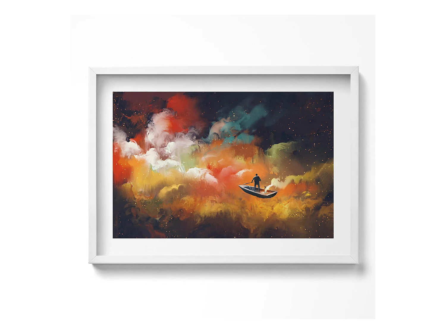 Tableau décoratif avec cadre blanc, Une idée abstraite de la vie adulte 70 x 50 cm– Parfait pour le salon ou la chambre
