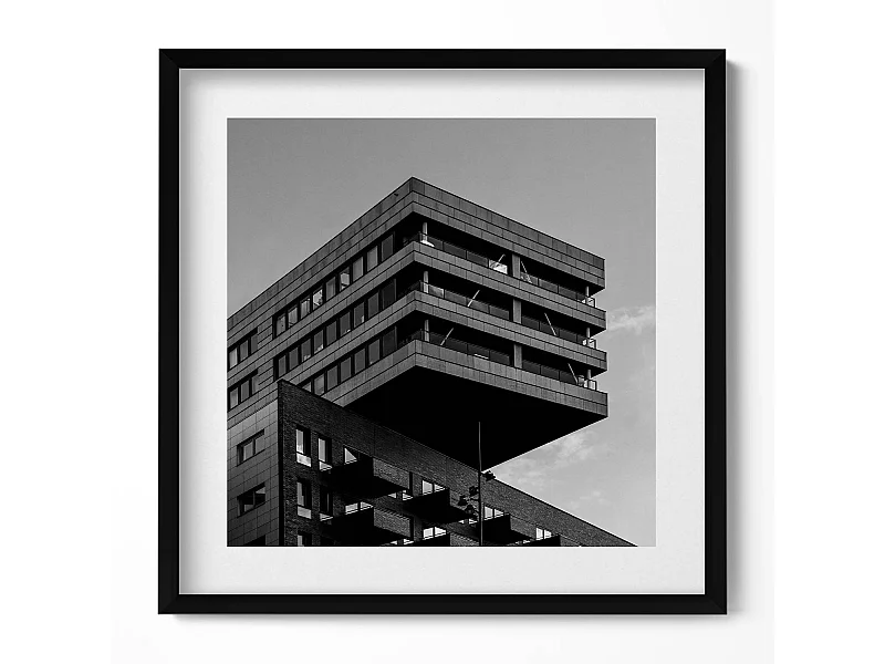 Tableau décoratif avec cadre noir, Grande vague de Kanagawa 50 x 50 cm – Parfait pour le salon ou la chambre