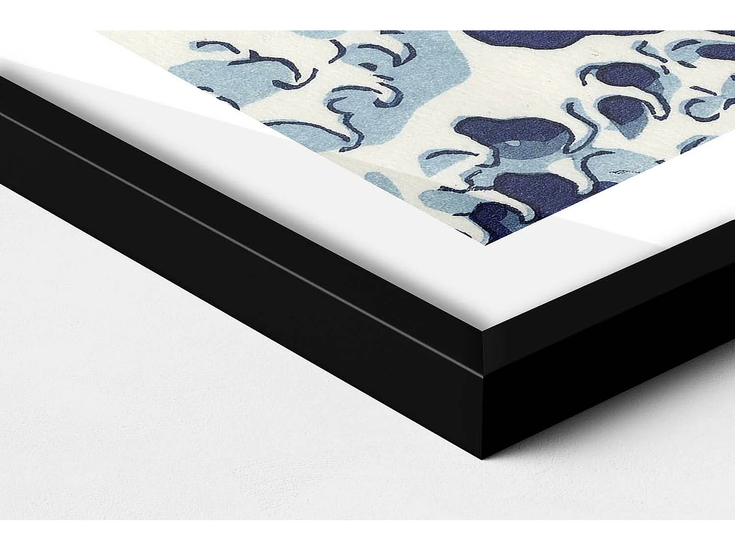 Dekoratives Gemälde mit schwarzem Rahmen, Große Welle in Kanagawa 60 x 80 cm – Perfekt für das Wohn- oder Schlafzimmer