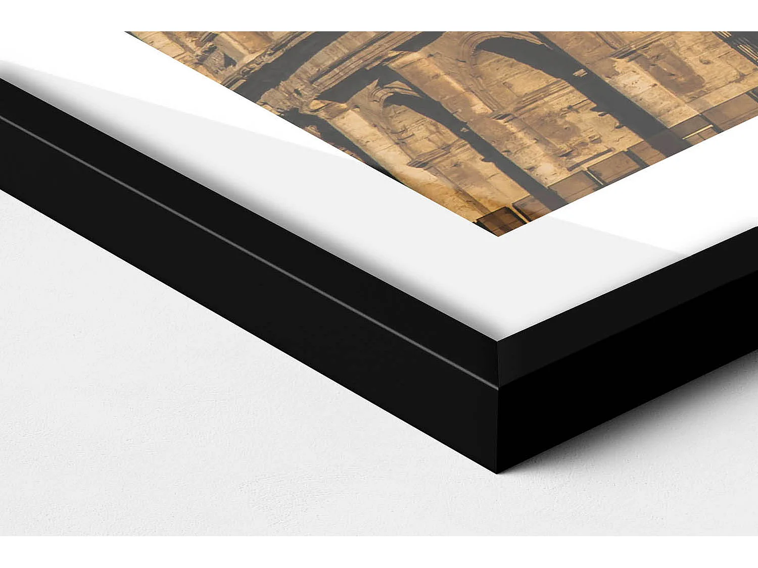 Dekoratives Gemälde mit schwarzem Rahmen, Kolosseum in Italien 100 x 70 cm – Perfekt für das Wohn- oder Schlafzimmer