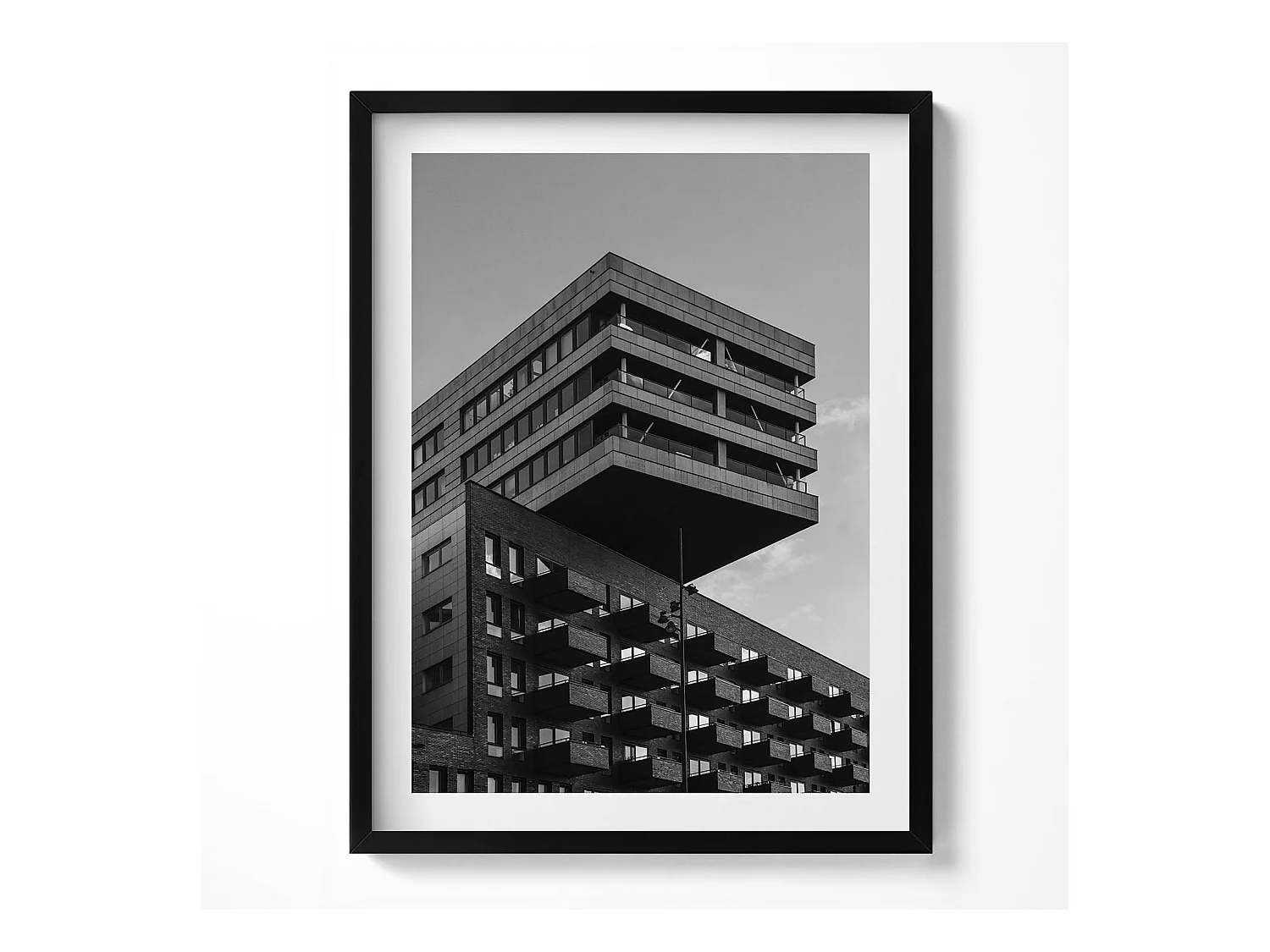Tableau décoratif avec cadre noir, Architecture à Amsterdam 60 x 80 cm– Parfait pour le salon ou la chambre