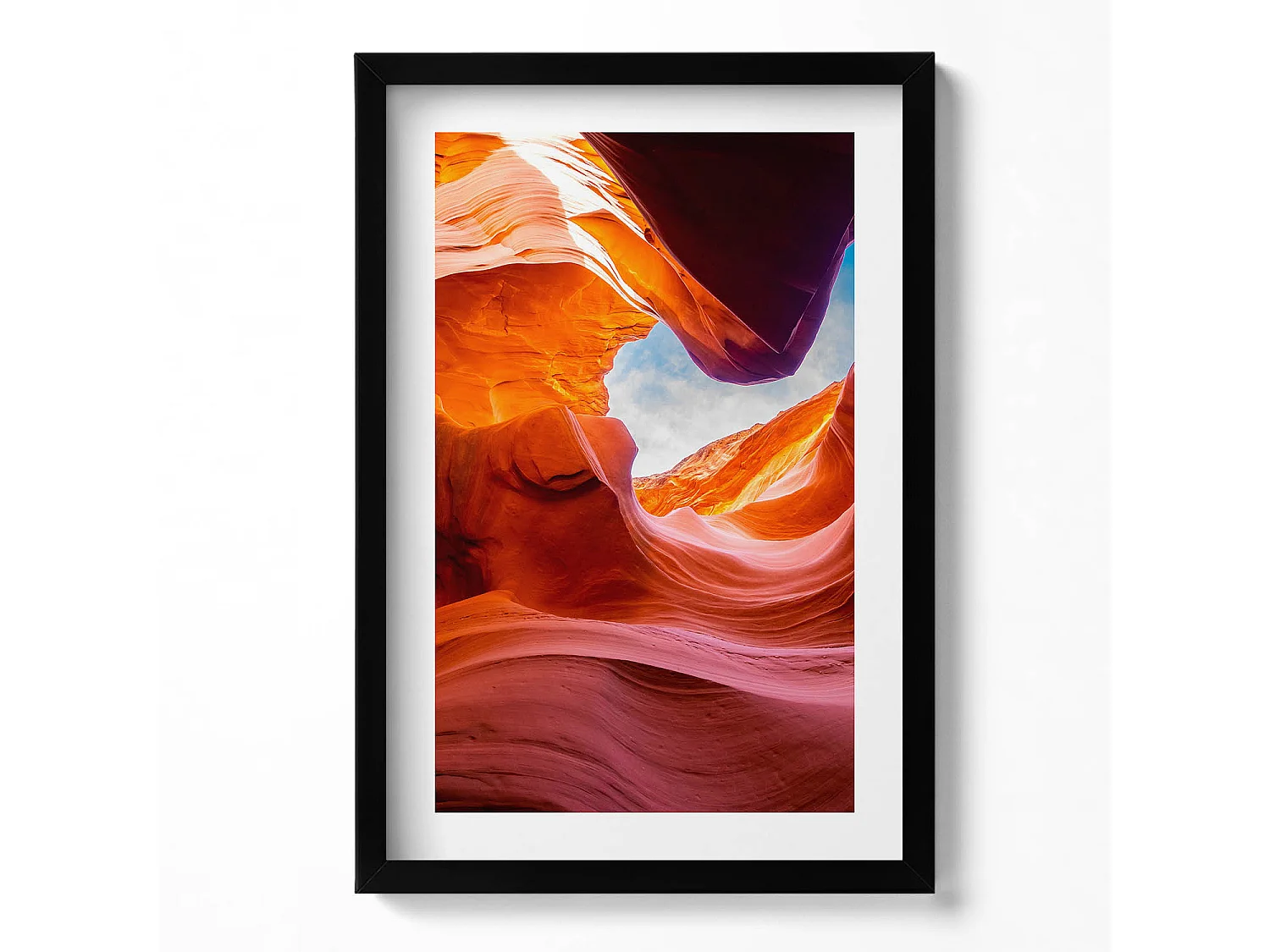 Quadro decorativo con cornice nera, Paesaggio roccioso del canyon 40 x 60 cm – Perfetto per il soggiorno o la camera da letto