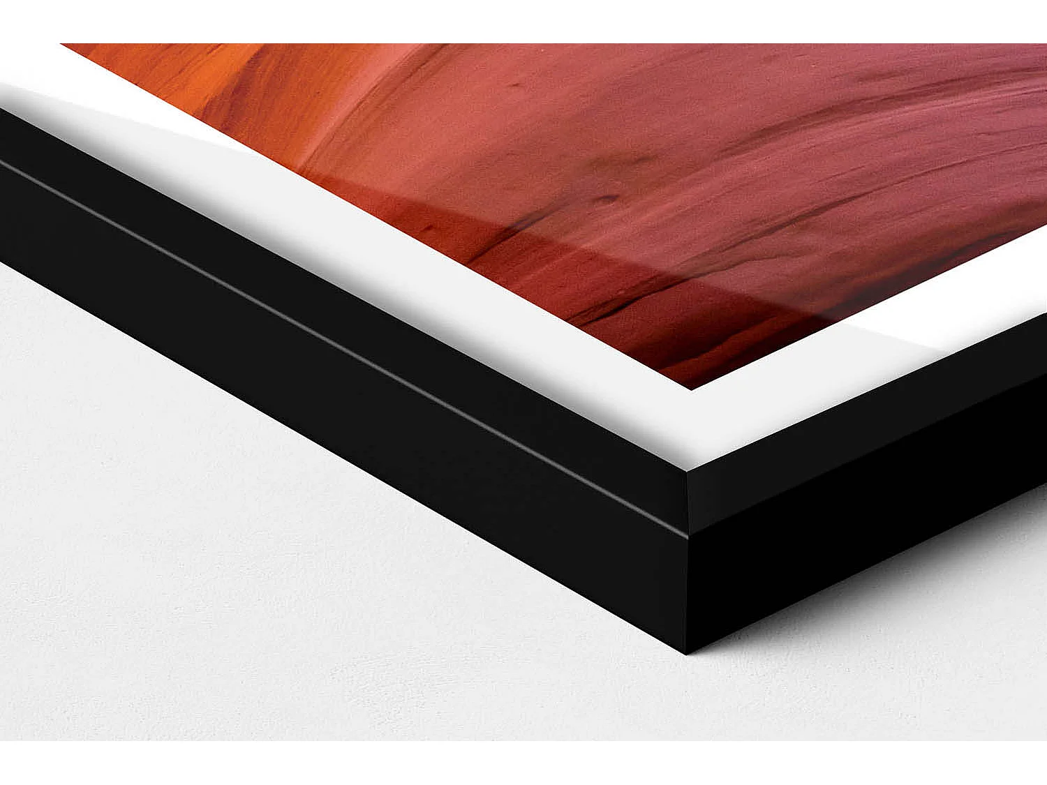 Dekoratives Gemälde mit schwarzem Rahmen, Felsige Landschaft des Canyons 40 x 60 cm – Perfekt für das Wohn- oder Schlafzimmer