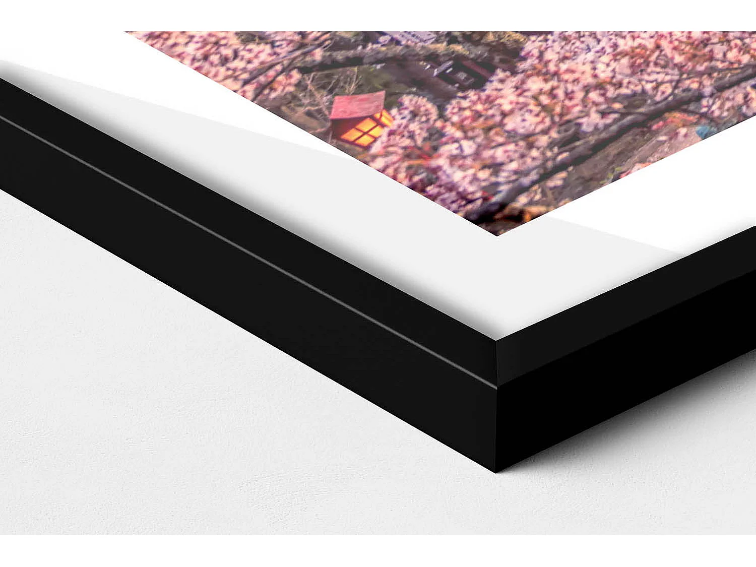 Decoratief schilderij met zwarte lijst, Japanse constructie 100 x 70 cm – Perfect voor de woon- of slaapkamer