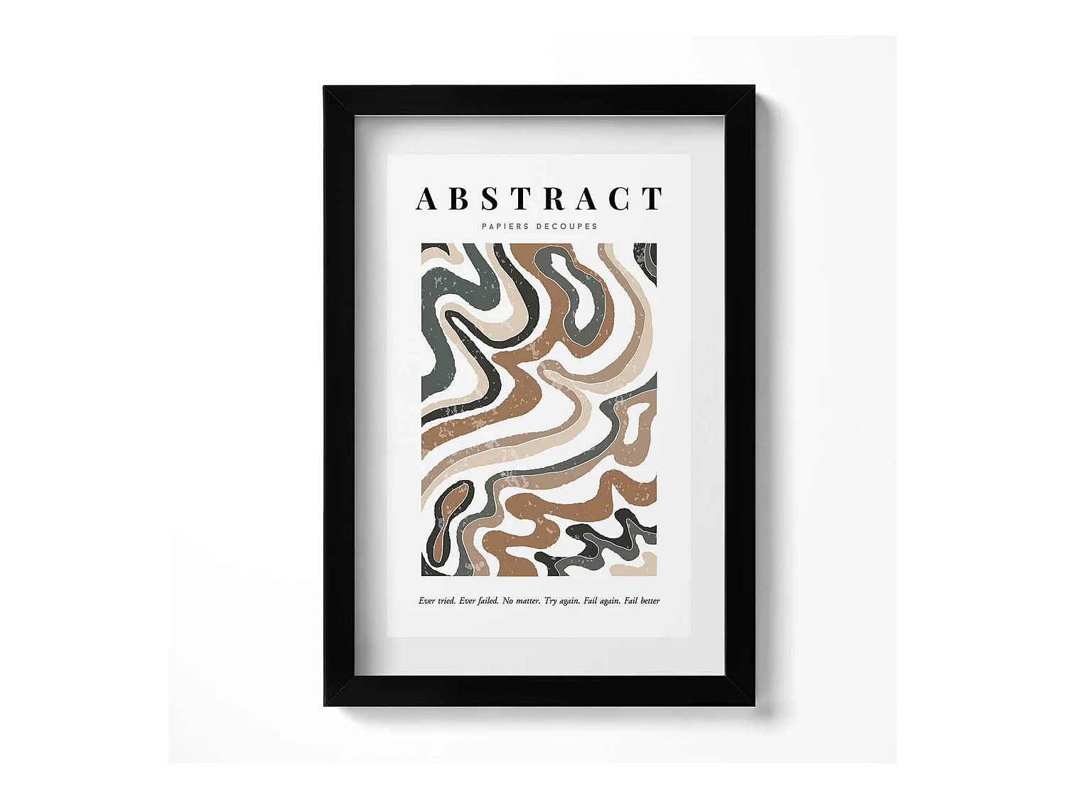 Quadro decorativo con cornice nera, Astrazione bohémien lineare 20 x 30 cm - Perfetto per il soggiorno o la camera da letto