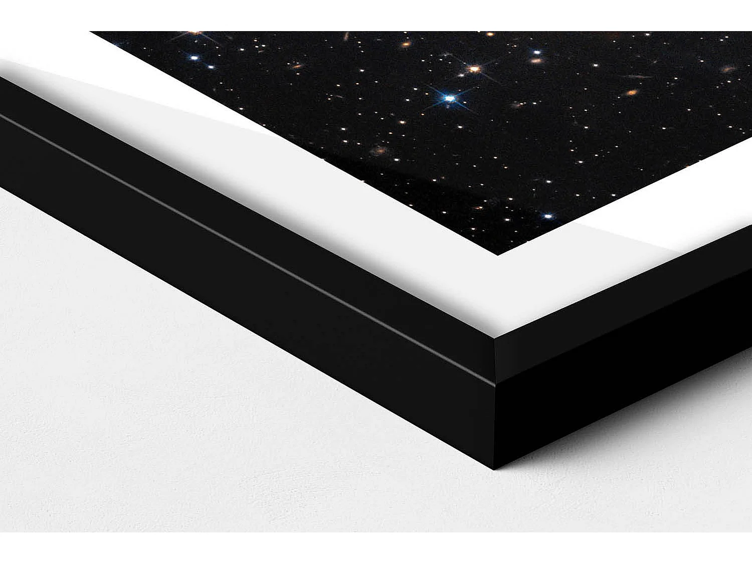 Decoratief schilderij met zwarte lijst, Boheemse zon en abstracte planten 50 x 50 cm - Perfect voor de woon- of slaapkamer