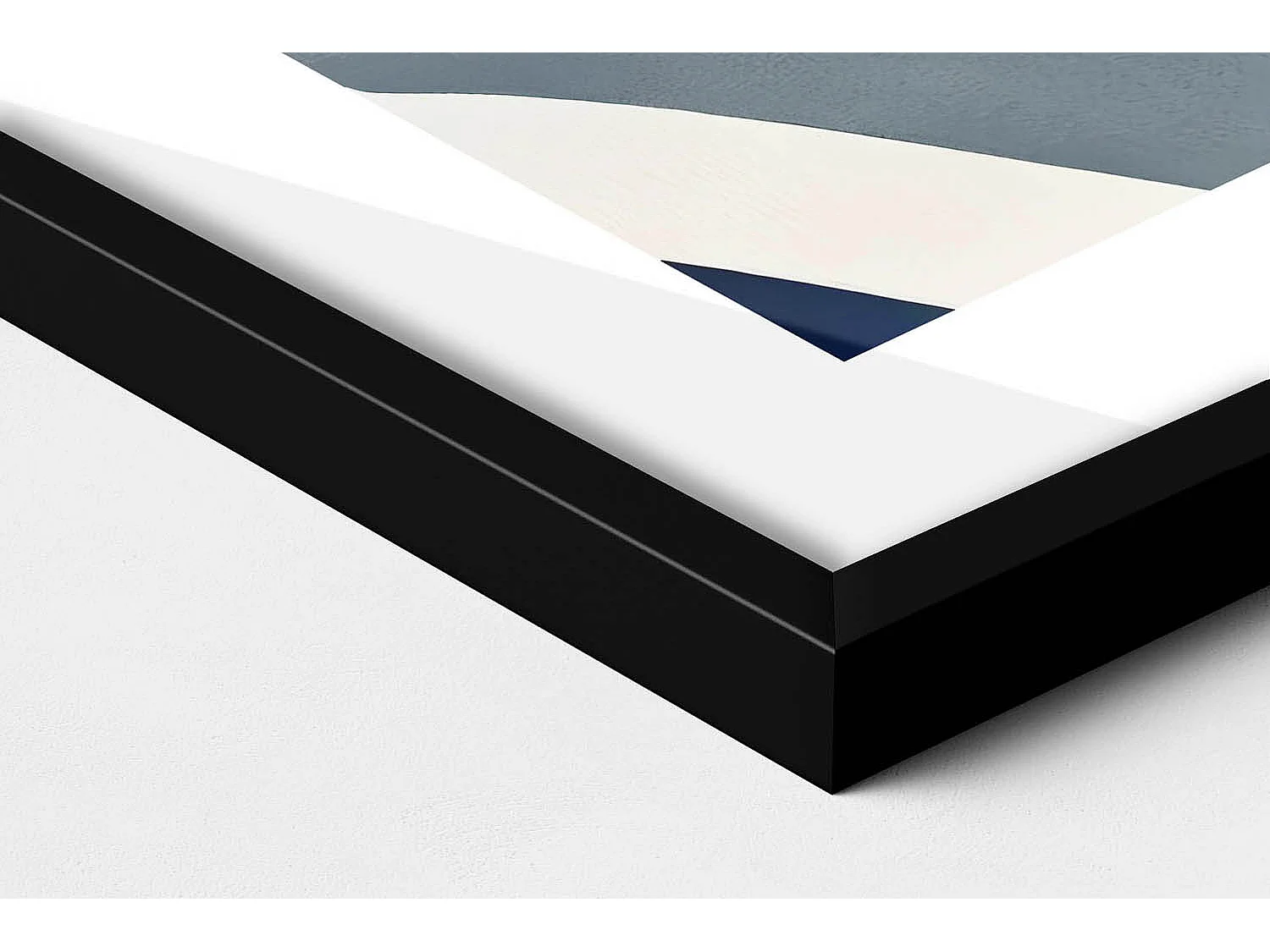 Dekoratives Gemälde mit schwarzem Rahmen, Abstrakte Berge 70 x 100 cm – Perfekt für das Wohn- oder Schlafzimmer