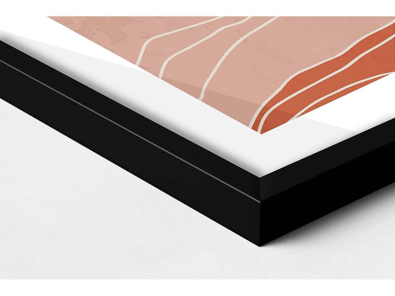 Dekoratives Gemälde mit schwarzem Rahmen, abstrakte böhmische Komposition 50 x 50 cm – perfekt für das Wohn- oder Schlafzimmer