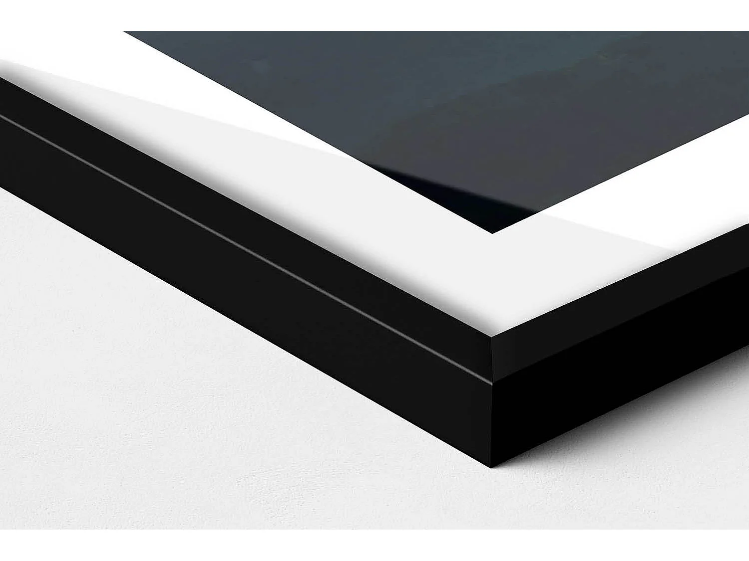 Tableau décoratif avec cadre noir, Vol en montgolfière entre les nuages 100 x 70 cm– Parfait pour le salon ou la chambre