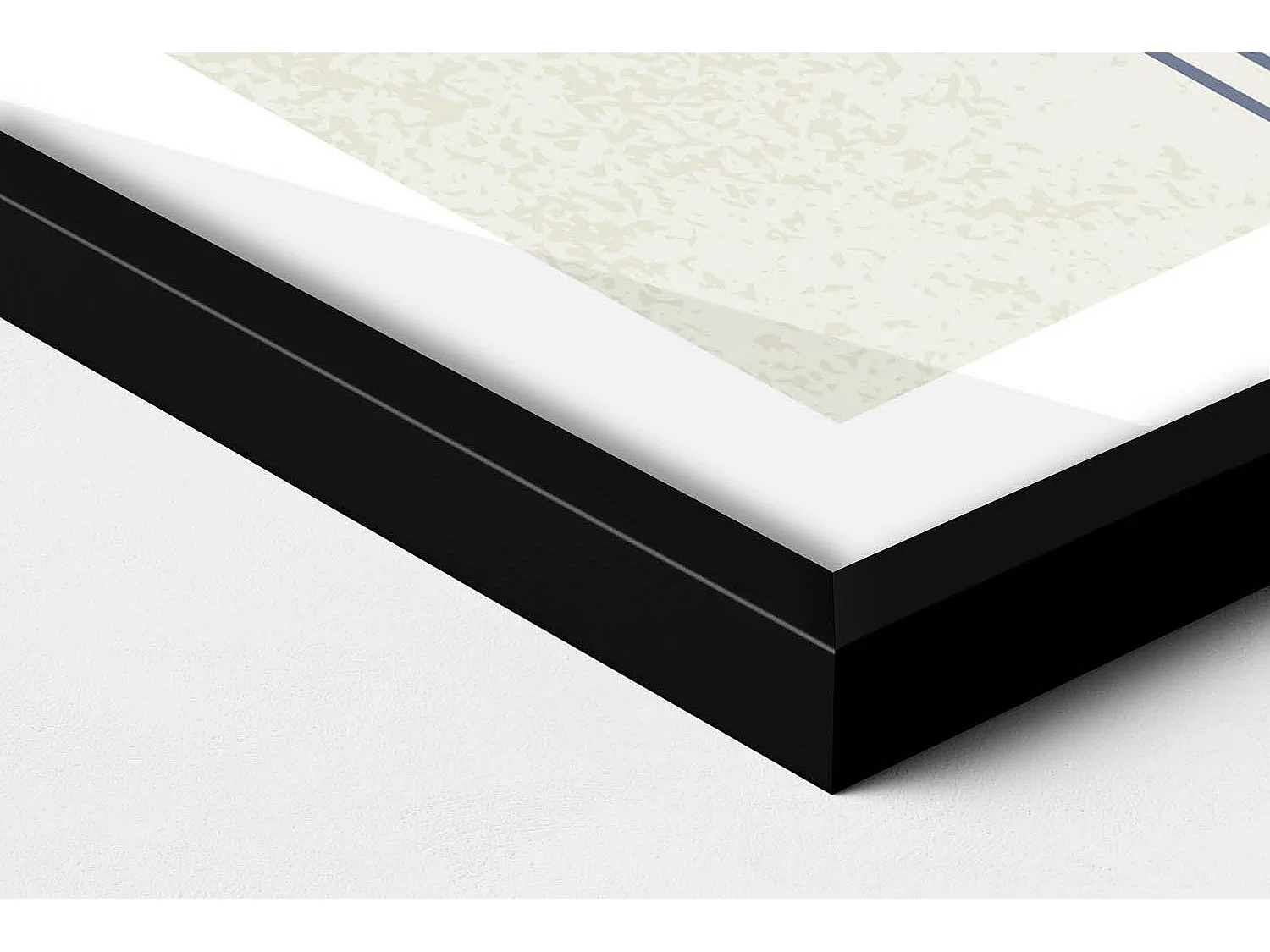 Dekoratives Gemälde mit schwarzem Rahmen, Linien und Kreis moderner Kunst 60 x 80 cm – Perfekt für das Wohn- oder Schlafzimmer