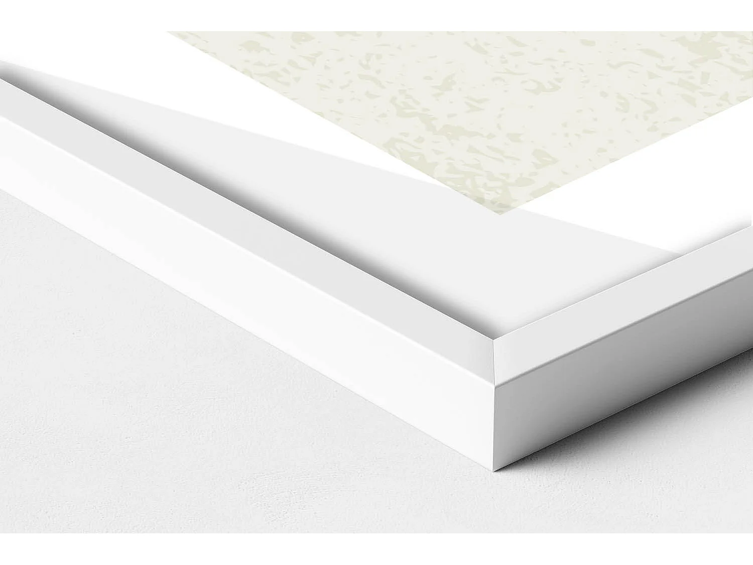 Dekoratives Gemälde mit weißem Rahmen, Linien und Kreis moderner Kunst 70 x 100 cm – Perfekt für das Wohn- oder Schlafzimmer