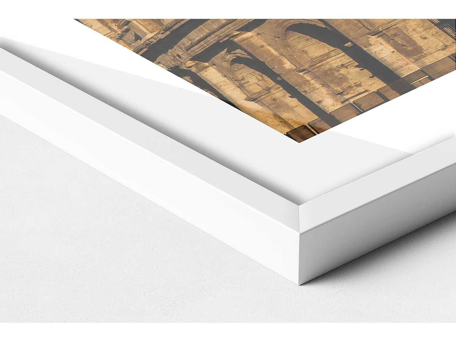 Dekoratives Gemälde mit weißem Rahmen, Kolosseum in Italien 100 x 70 cm – Perfekt für das Wohn- oder Schlafzimmer