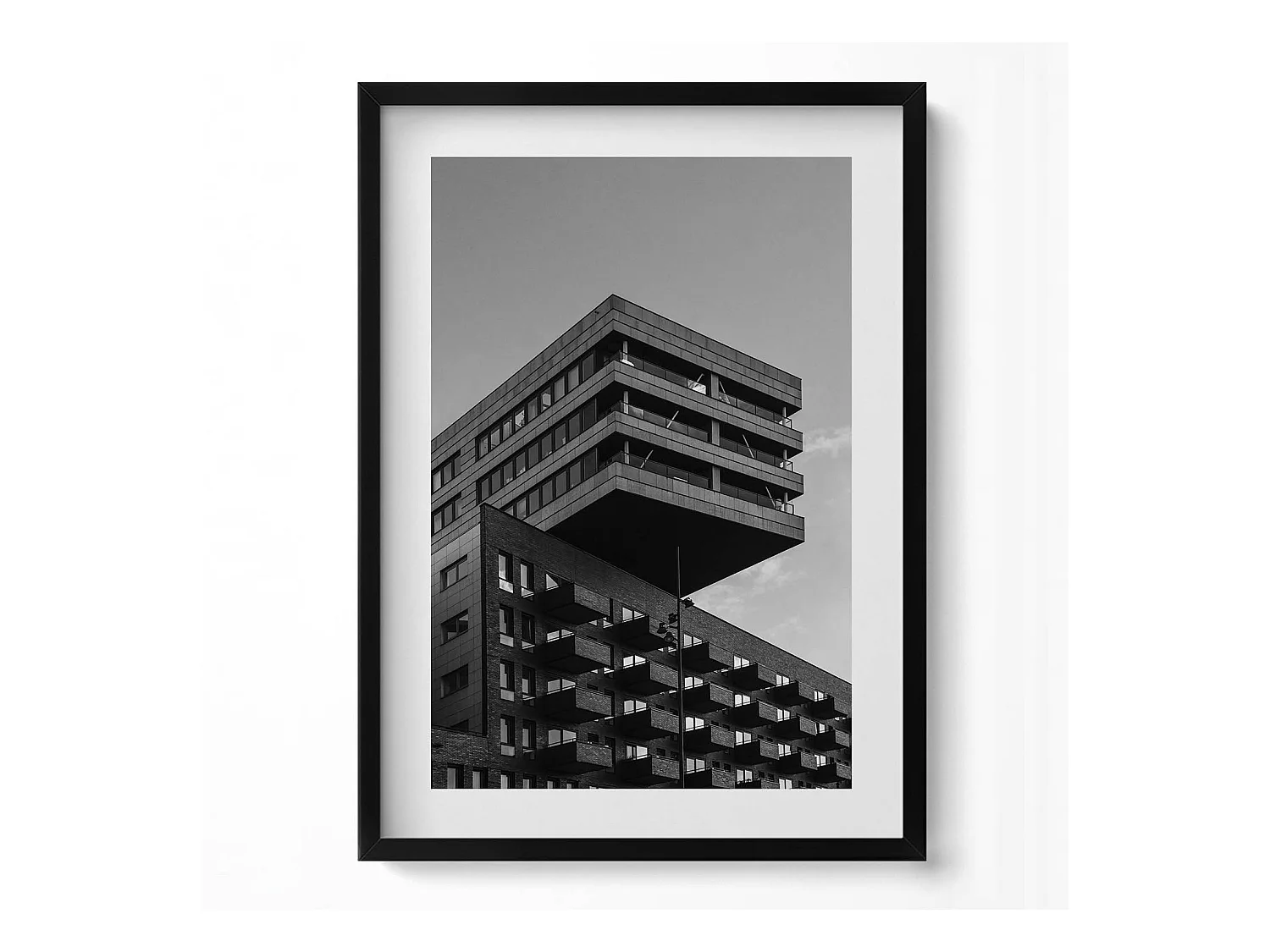Tableau décoratif avec cadre noir, Architecture à Amsterdam 50 x 70 cm– Parfait pour le salon ou la chambre