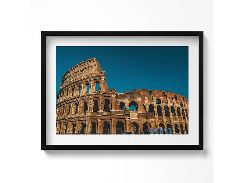 Decoratief schilderij met zwarte lijst, Colosseum in Italië 70 x 50 cm – Perfect voor de woon- of slaapkamer