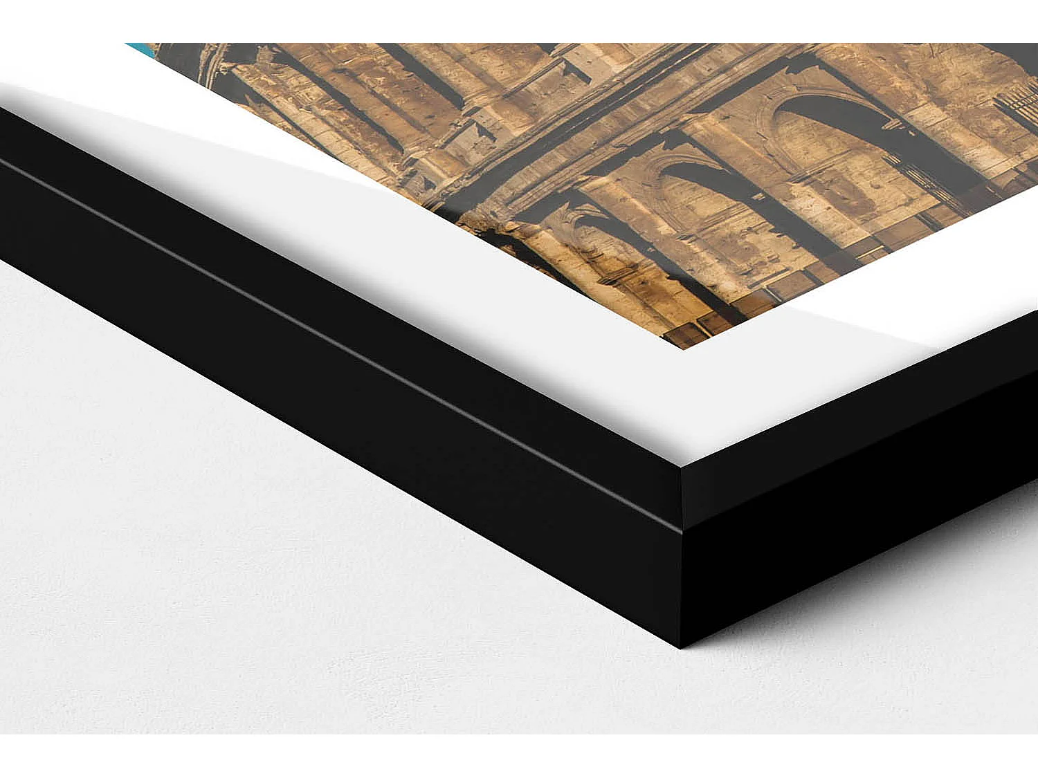 Tableau décoratif avec cadre noir, Colisée en Italie 70 x 50 cm– Parfait pour le salon ou la chambre