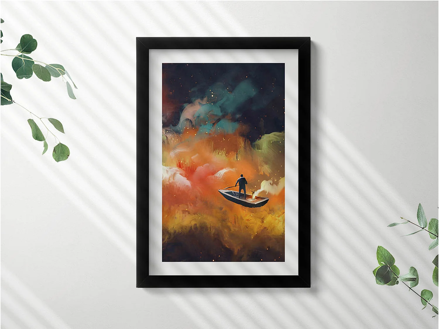 Dekoratives Gemälde mit schwarzem Rahmen, Eine abstrakte Vorstellung vom Erwachsenenleben 20 x 30 cm – Perfekt für das Wohn- oder Schlafzimmer