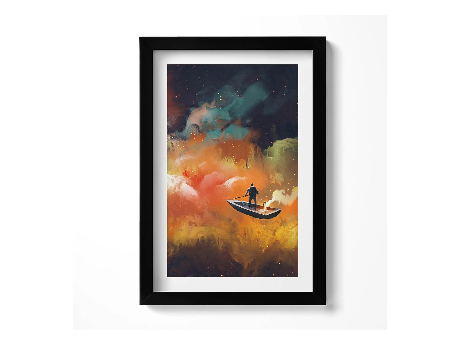 Tableau décoratif avec cadre noir, Une idée abstraite de la vie adulte 20 x 30 cm – Parfait pour le salon ou la chambre