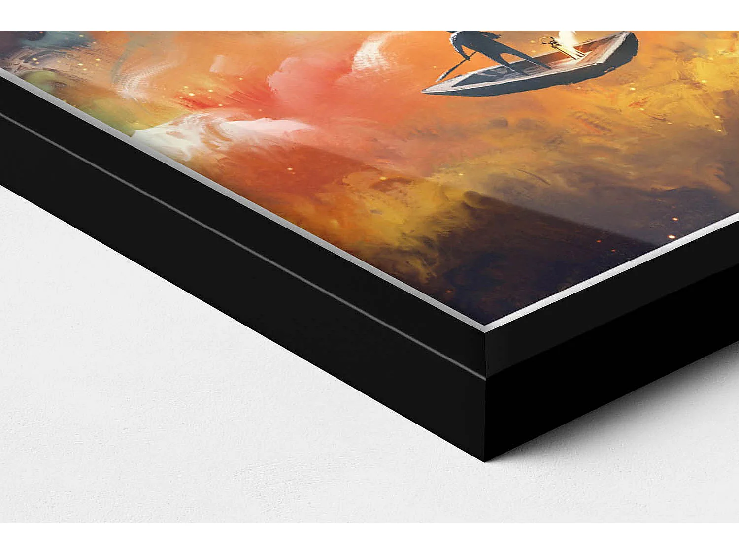 Dekoratives Gemälde mit schwarzem Rahmen, Eine abstrakte Vorstellung vom Erwachsenenleben 20 x 30 cm – Perfekt für das Wohn- oder Schlafzimmer