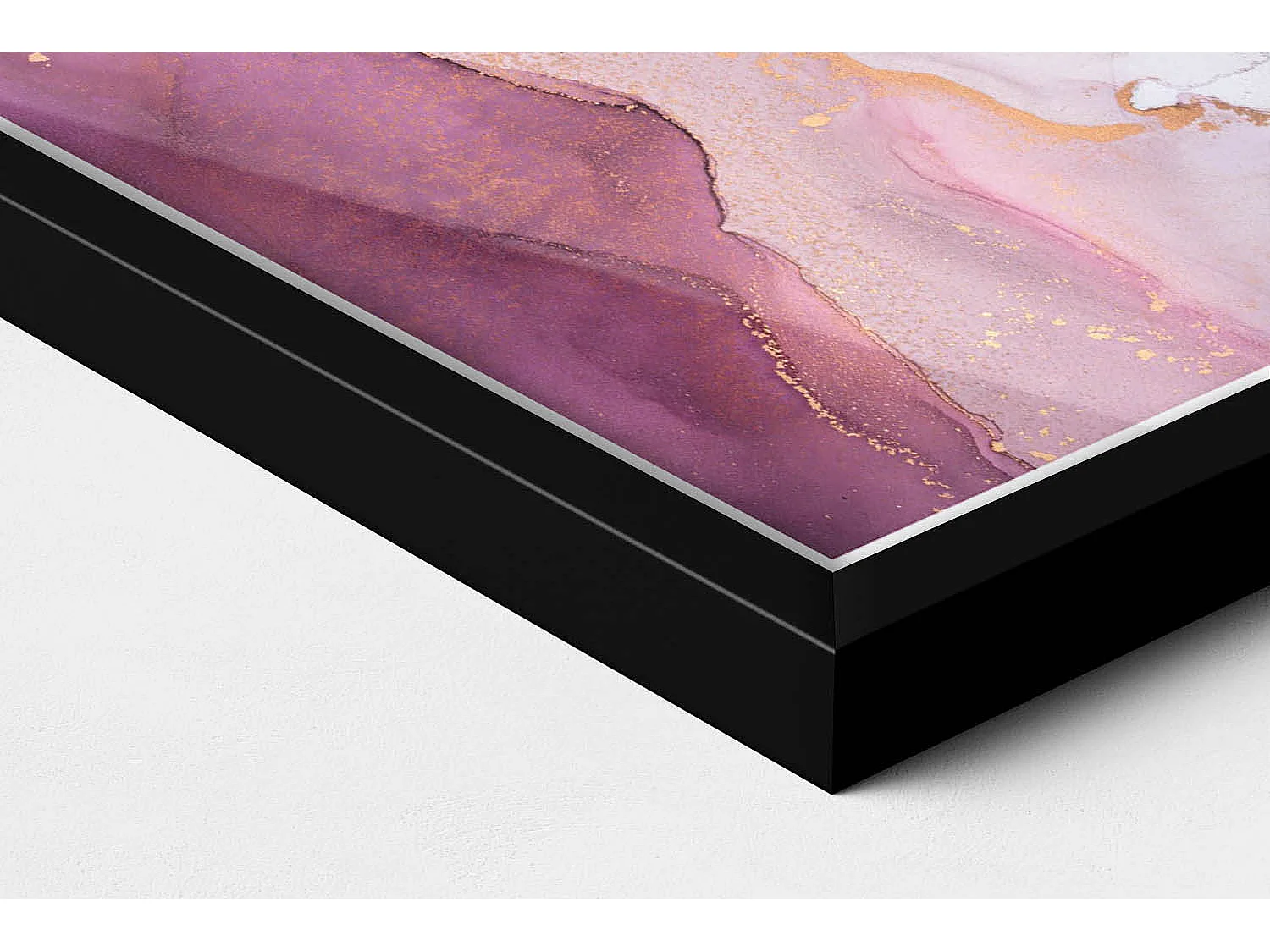 Dekoratives Gemälde mit schwarzem Rahmen, fließende und zarte Abstraktion, 20 x 30 cm – perfekt für das Wohn- oder Schlafzimmer