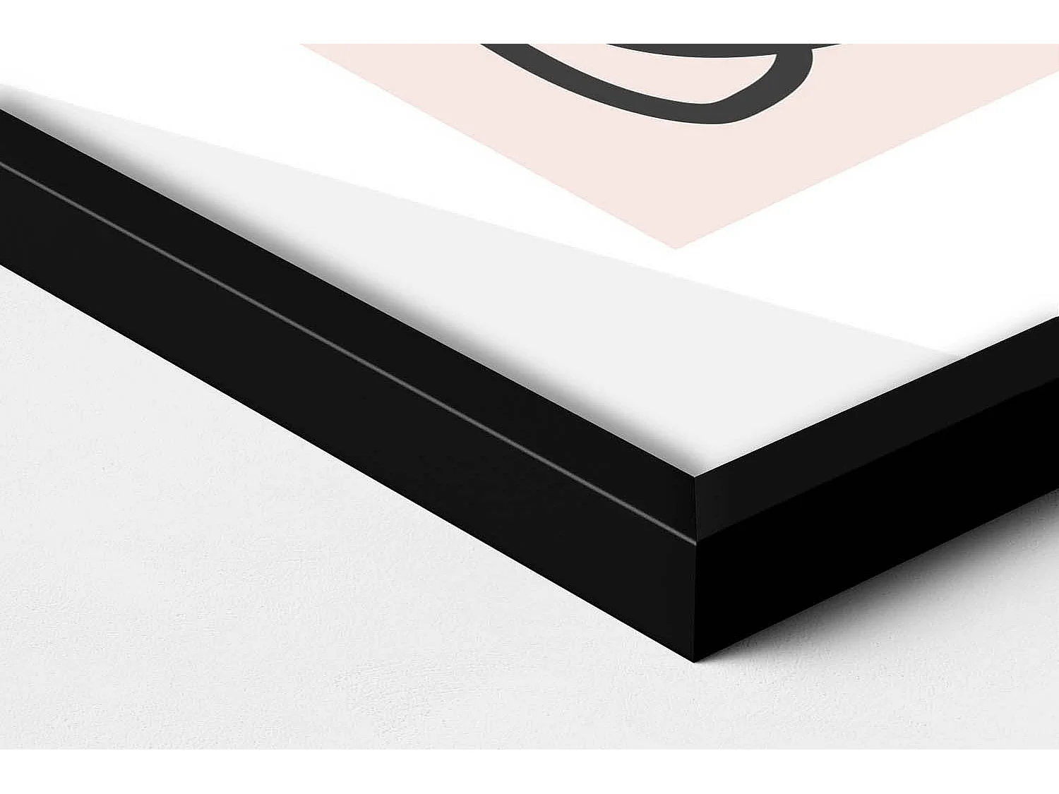 Dekoratives Gemälde mit schwarzem Rahmen, abstrakte Kunstformen 80 x 60 cm – perfekt für das Wohn- oder Schlafzimmer