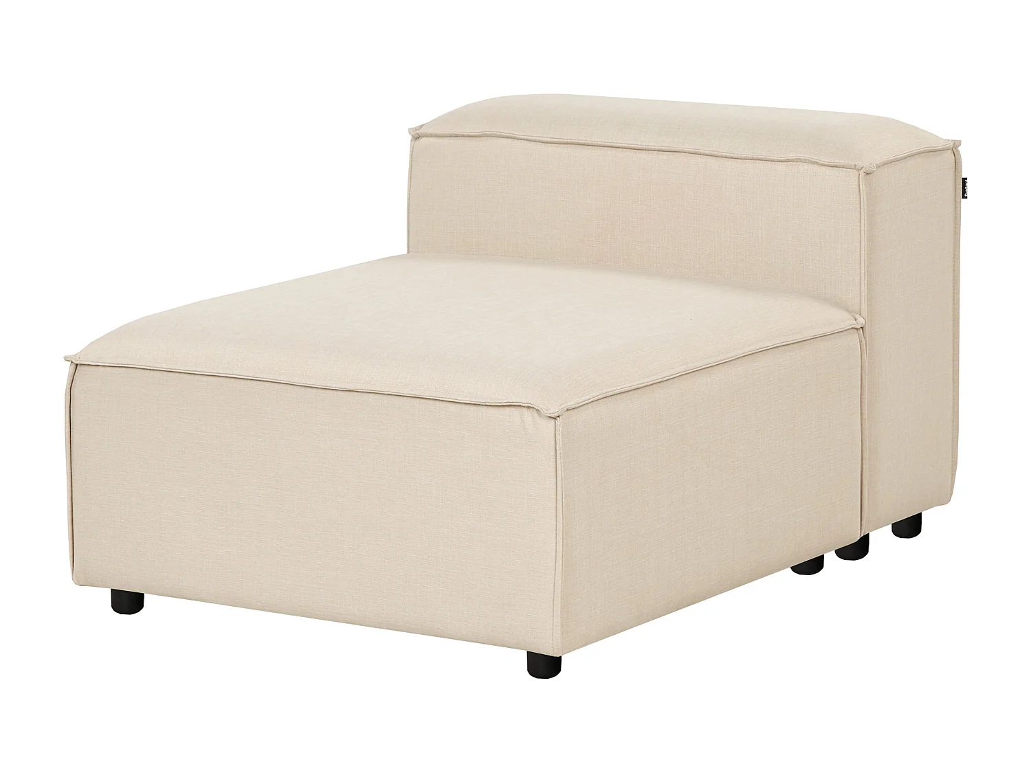 Canapé d'Angle à gauche Modulaire 4 Places Pieds Noirs Rembourré en Tissu Beige Ardal