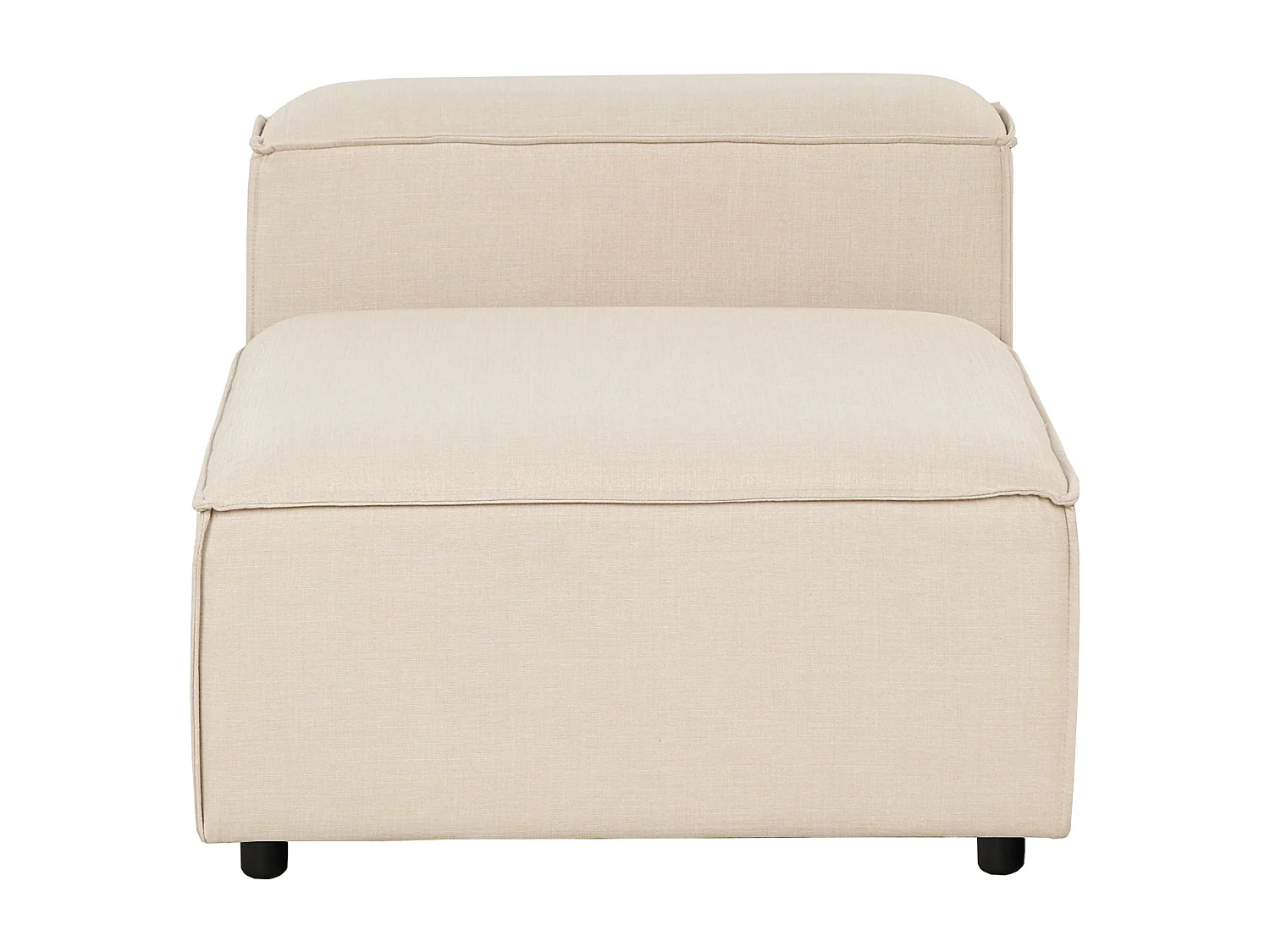 Canapé d'Angle à gauche Modulaire 4 Places Pieds Noirs Rembourré en Tissu Beige Ardal