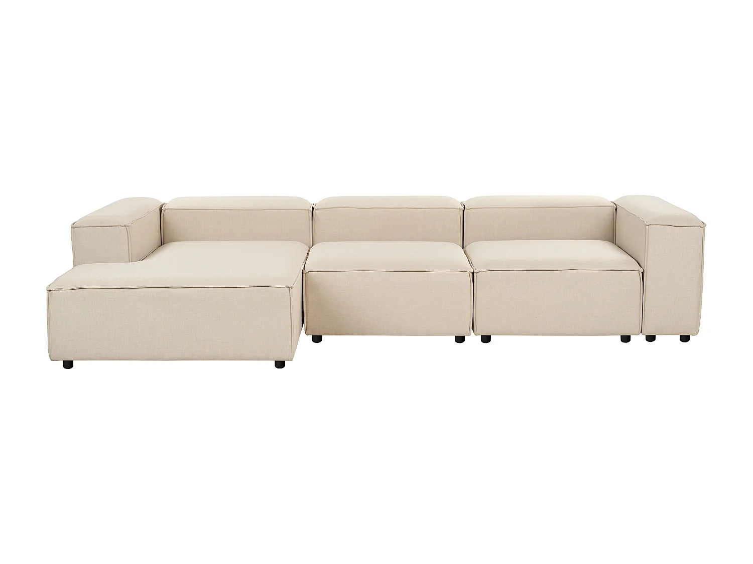 Canapé d'angle modulable ARDAL Tissu Beige 4 places Côté droit