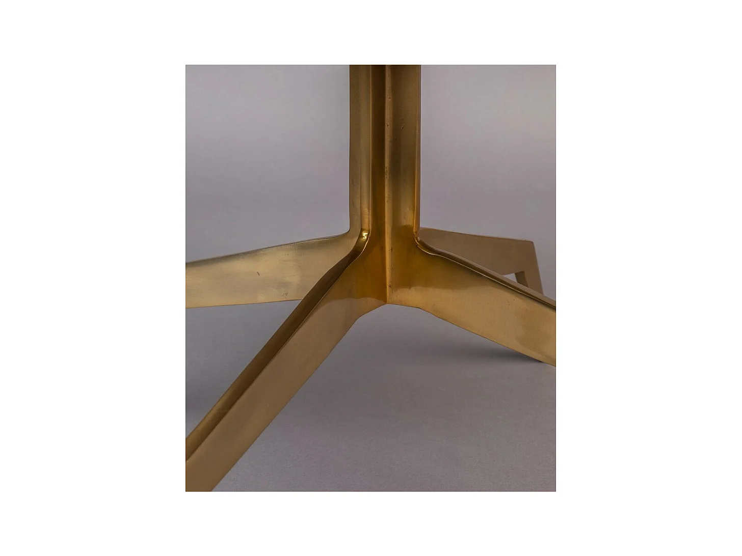 ARAL - Table Basse en Marbre Blanc avec Pieds Dorés