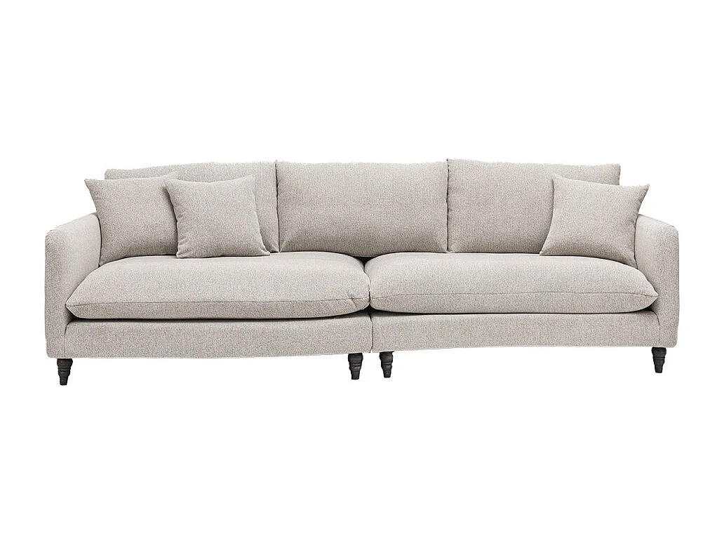 Farrah - Canapé d'angle gauche convertible 5 places en tissu - Naturel