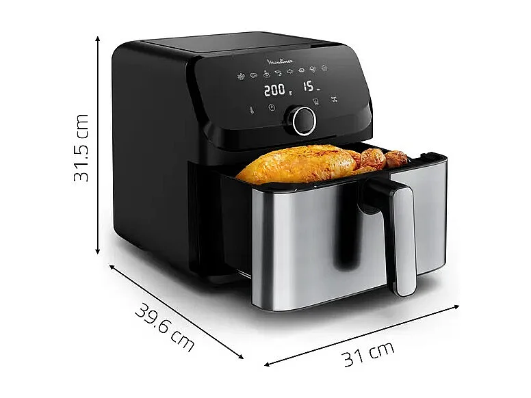 Friteuse sans huile Moulinex Easy Fry Mega EZ855D 2020 W Acier inoxydable