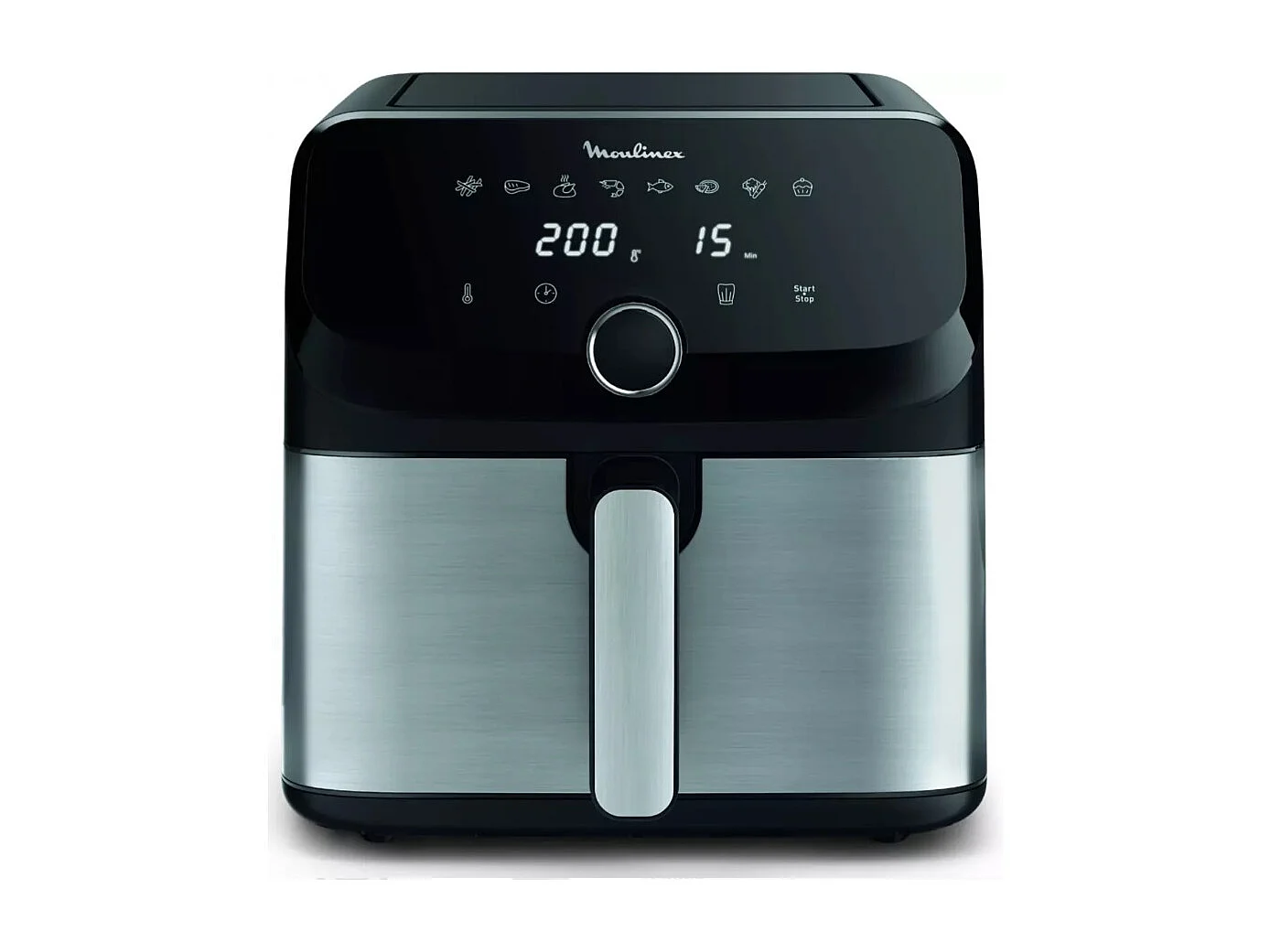 Moulinex Easy Fry Mega EZ855D heteluchtfriteuse zonder olie in roestvrij staal