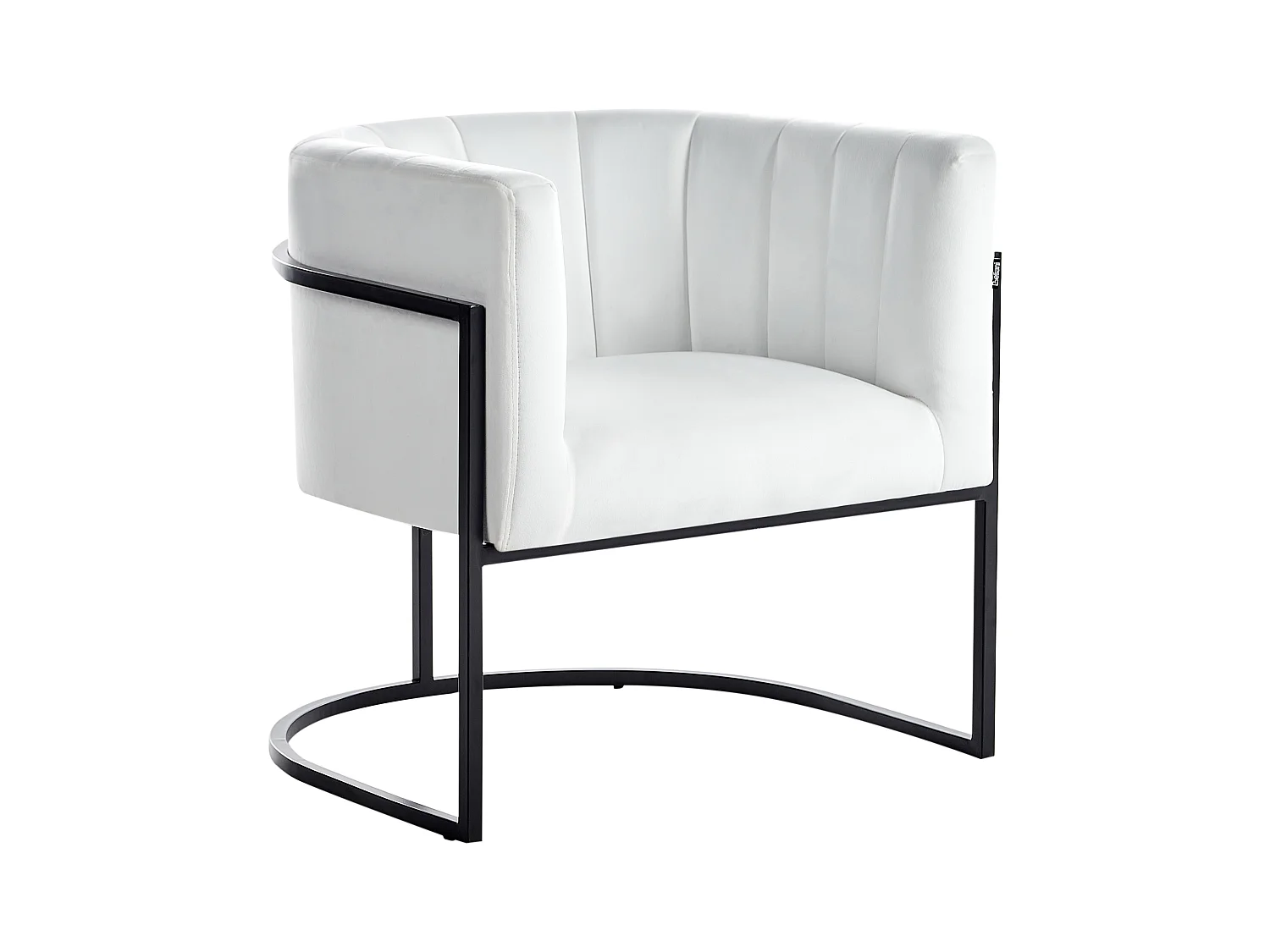 Fauteuil LARVIK II Velours Blanc