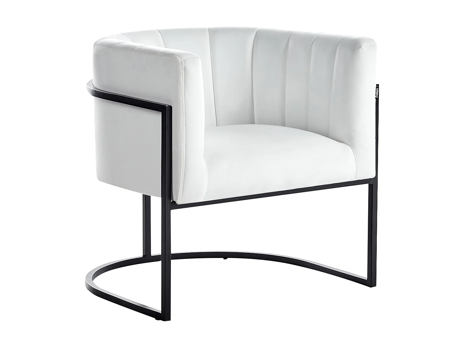 Fauteuil LARVIK II Velours Blanc