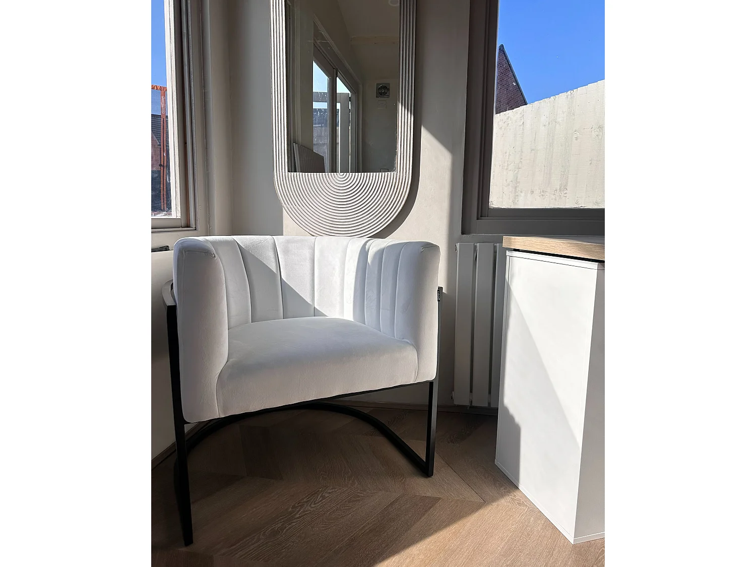 Sillón LARVIK II Terciopelo Blanco