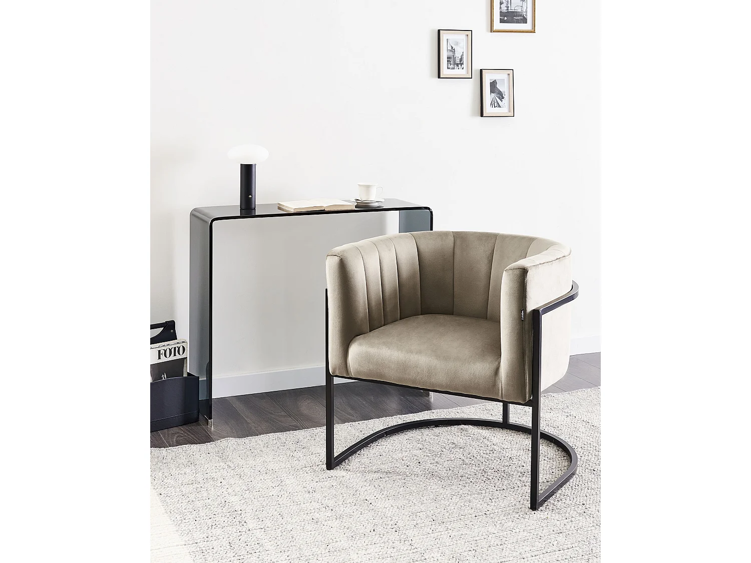 Sillón LARVIK II Terciopelo Gris pardo