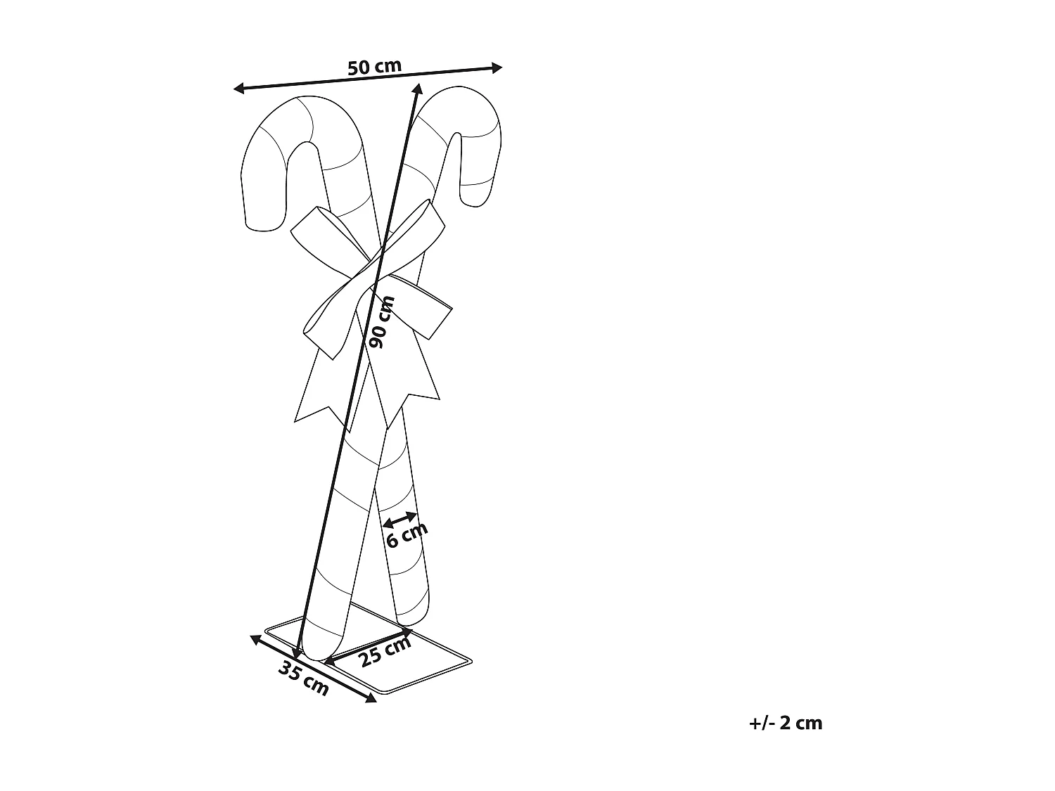 Outdoor Weihnachtsbeleuchtung LED rot / weiss Zuckerstangen 90 cm OLASVIK
