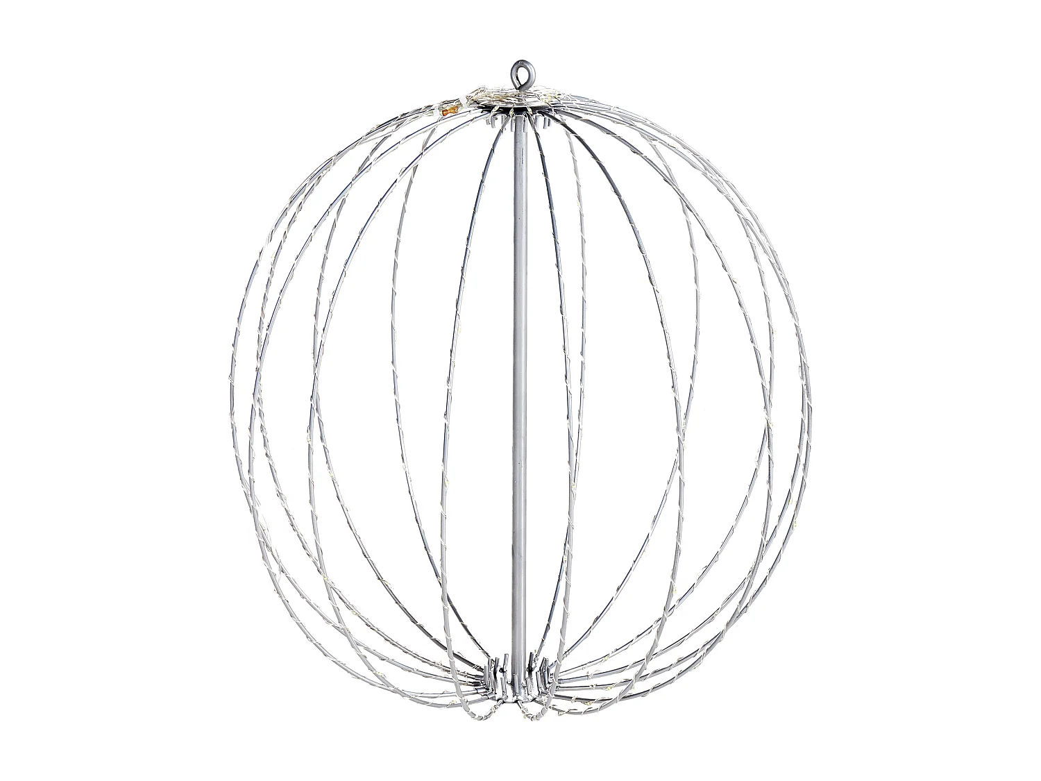 Dekoracja ogrodowa wisząca LED bombka 42 cm srebrna HOSFOS