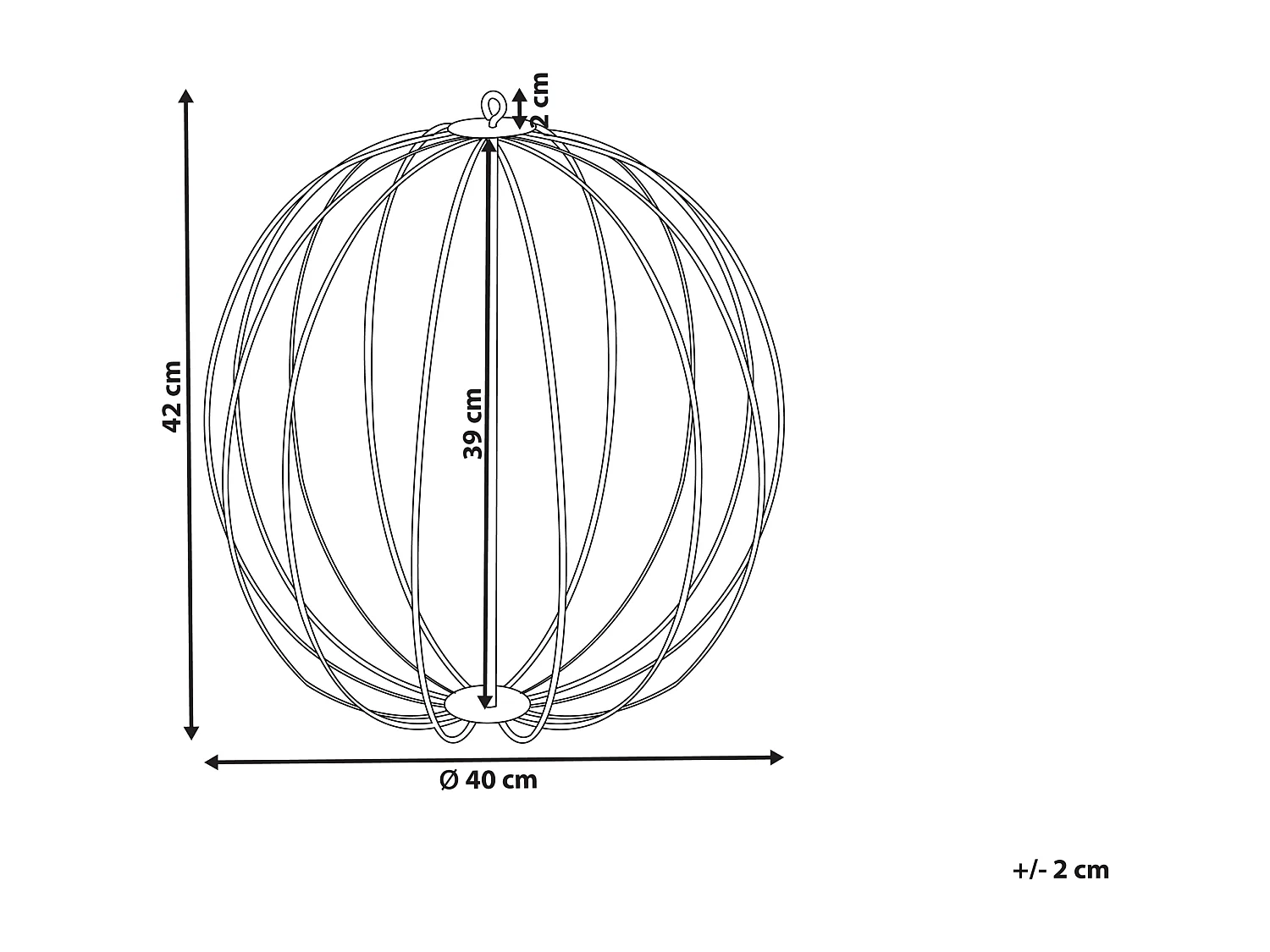 Décoration suspendue pour l'extérieur LED HOSFOS Boule de cristal 42 cm Argenté