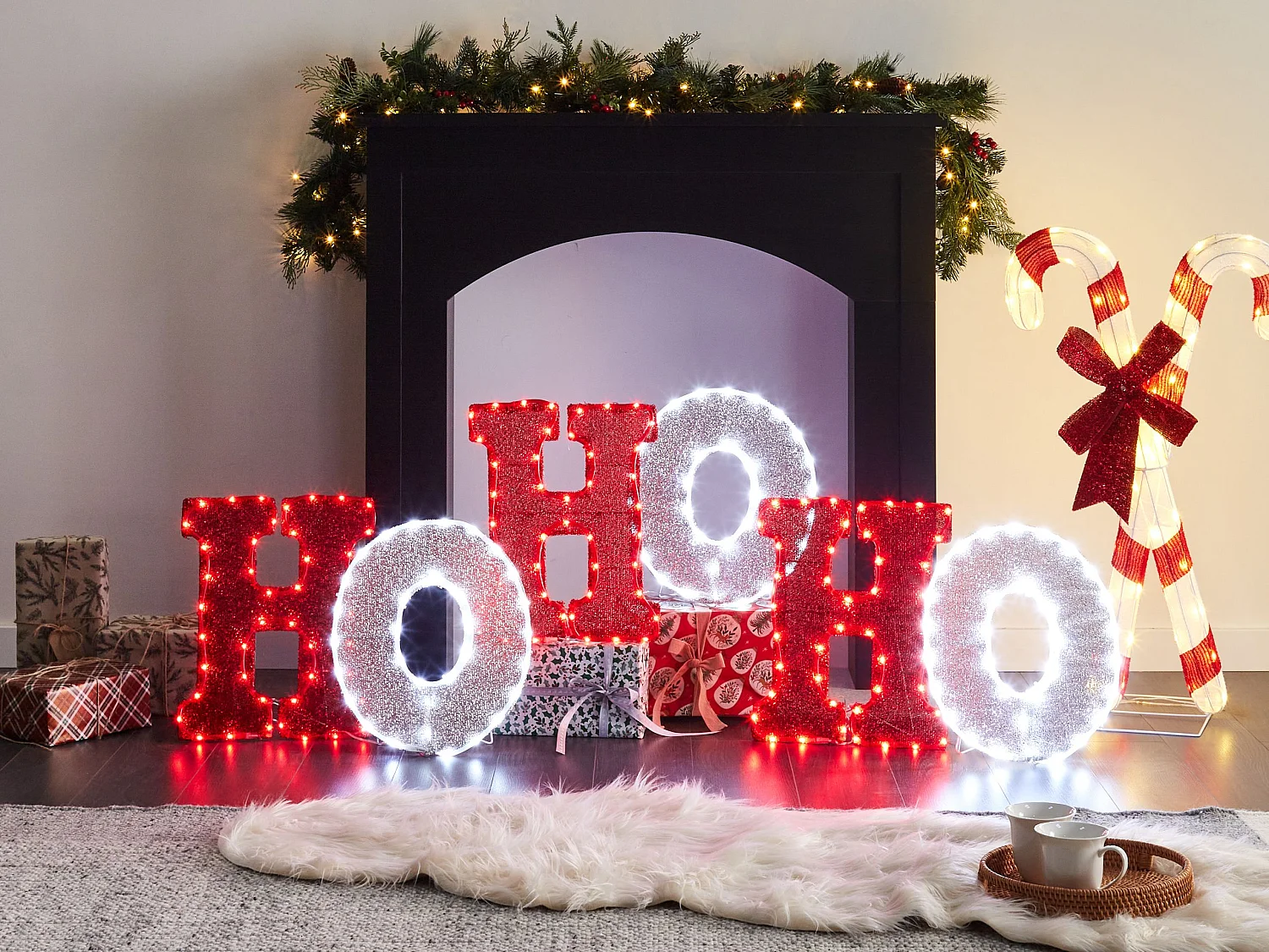 Décoration extérieure LED GRENVIK 40 cm Rouge Blanc