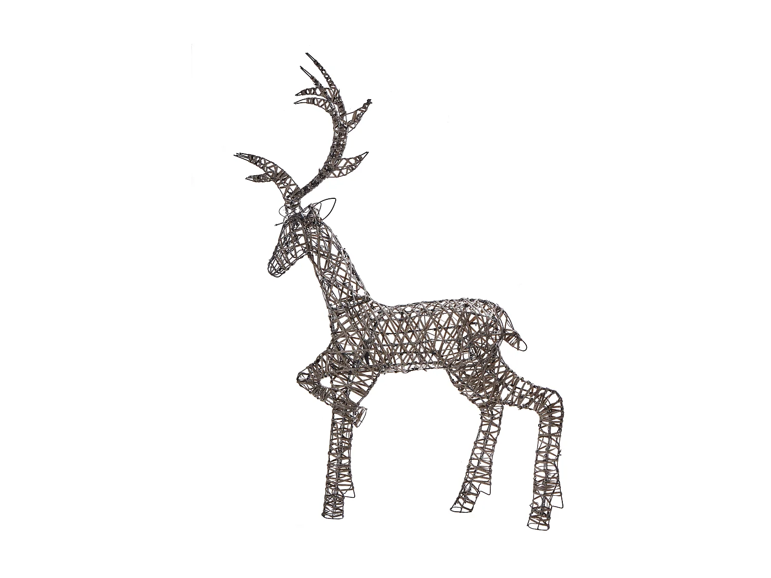 Decoração LED exterior em forma de rena prateada 140 cm HUSAVIK