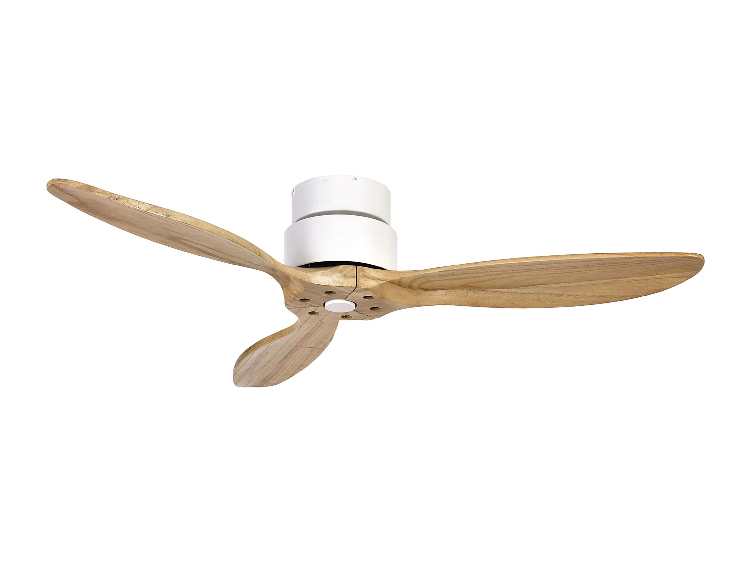 Deckenventilator MISTRAL im modernen Stil – Gleichstrommotor – 24 W SMD-LED – K Select – Fernbedienung – ohne Licht – 3 Flügel – ø132 cm – Stahl und Holz – Ahorn
