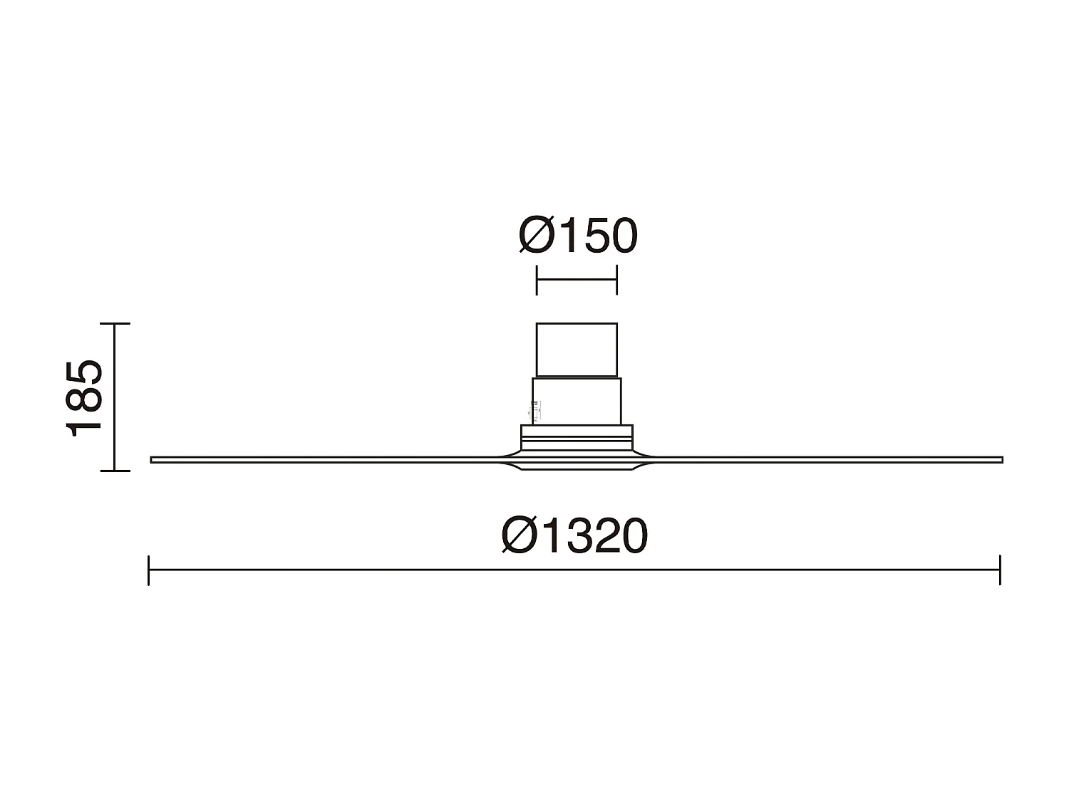 Deckenventilator MISTRAL im modernen Stil – Gleichstrommotor – 24 W SMD-LED – K Select – Fernbedienung – ohne Licht – 3 Flügel – ø132 cm – Stahl und Holz – Ahorn