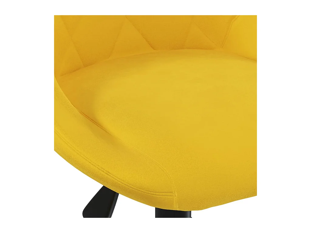 Chaise pivotante de bureau Jaune moutarde Velours