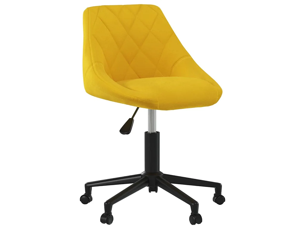 Chaise pivotante de bureau Jaune moutarde Velours
