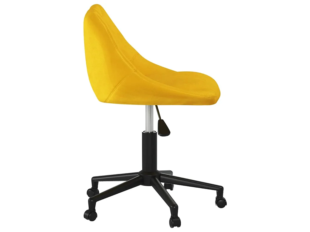 Chaise pivotante de bureau Jaune moutarde Velours