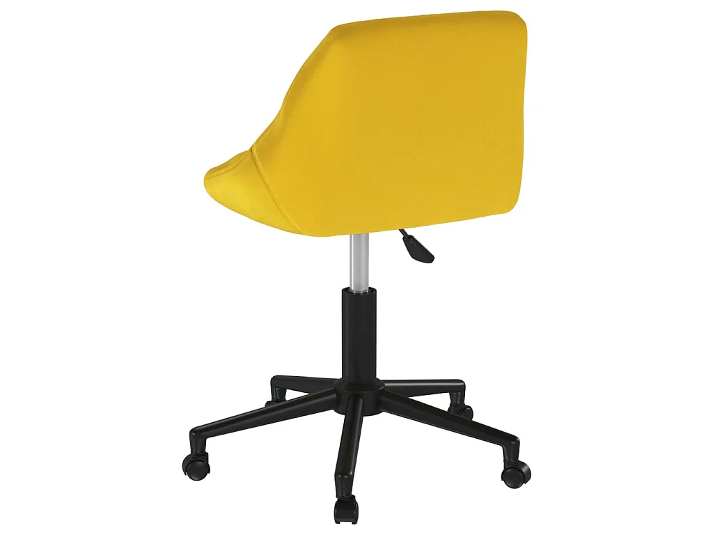 Chaise pivotante de bureau Jaune moutarde Velours