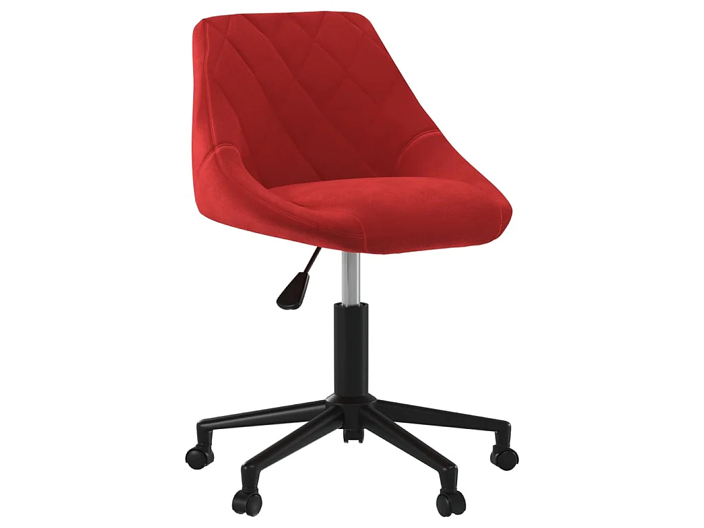 Chaise pivotante de bureau Rouge bordeaux Velours