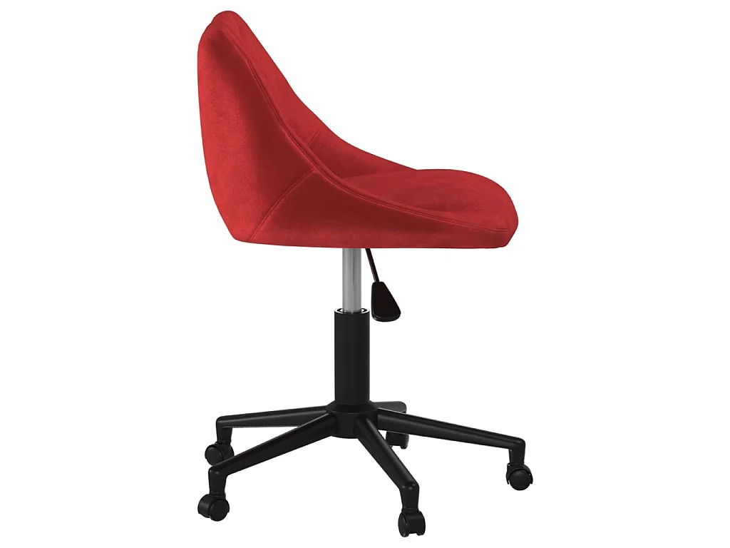 Chaise pivotante de bureau Rouge bordeaux Velours