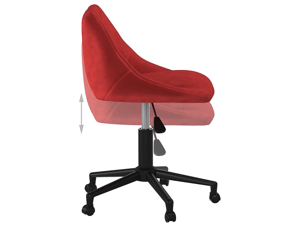 Chaise pivotante de bureau Rouge bordeaux Velours